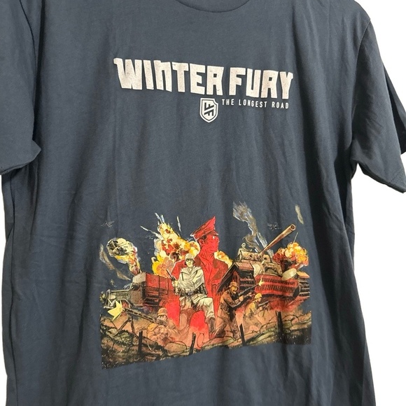 Next Level Apparel Mens Medium Dark blue T-Shirt Graphic Winter Fury - Picture 2 of 5